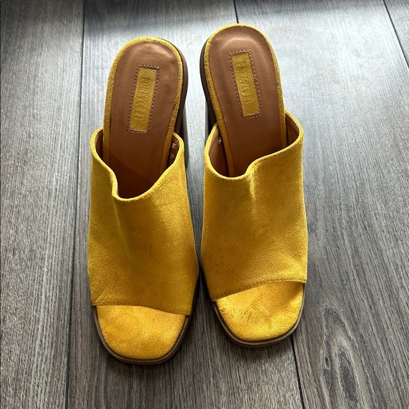 Yellow Block Heel Women's Shoes/Sandals - Picture 2 of 4